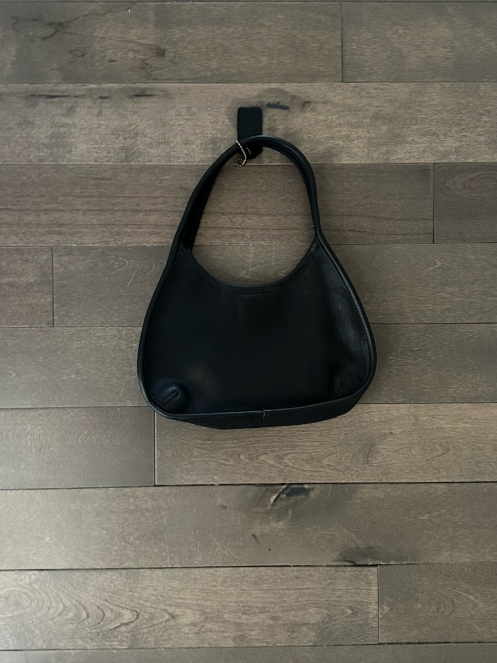Classic Black Leather Coach Bag